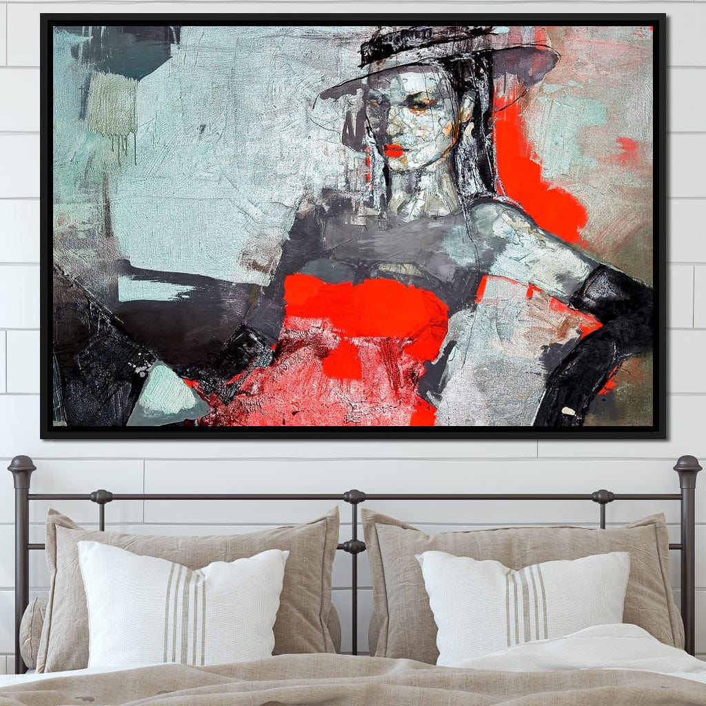 Lady in Red Canvas Wall Art
