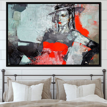 Lady in Red Canvas Wall Art