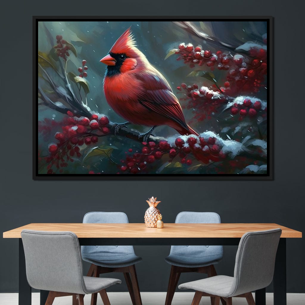 Winter Cardinal Canvas Wall Art