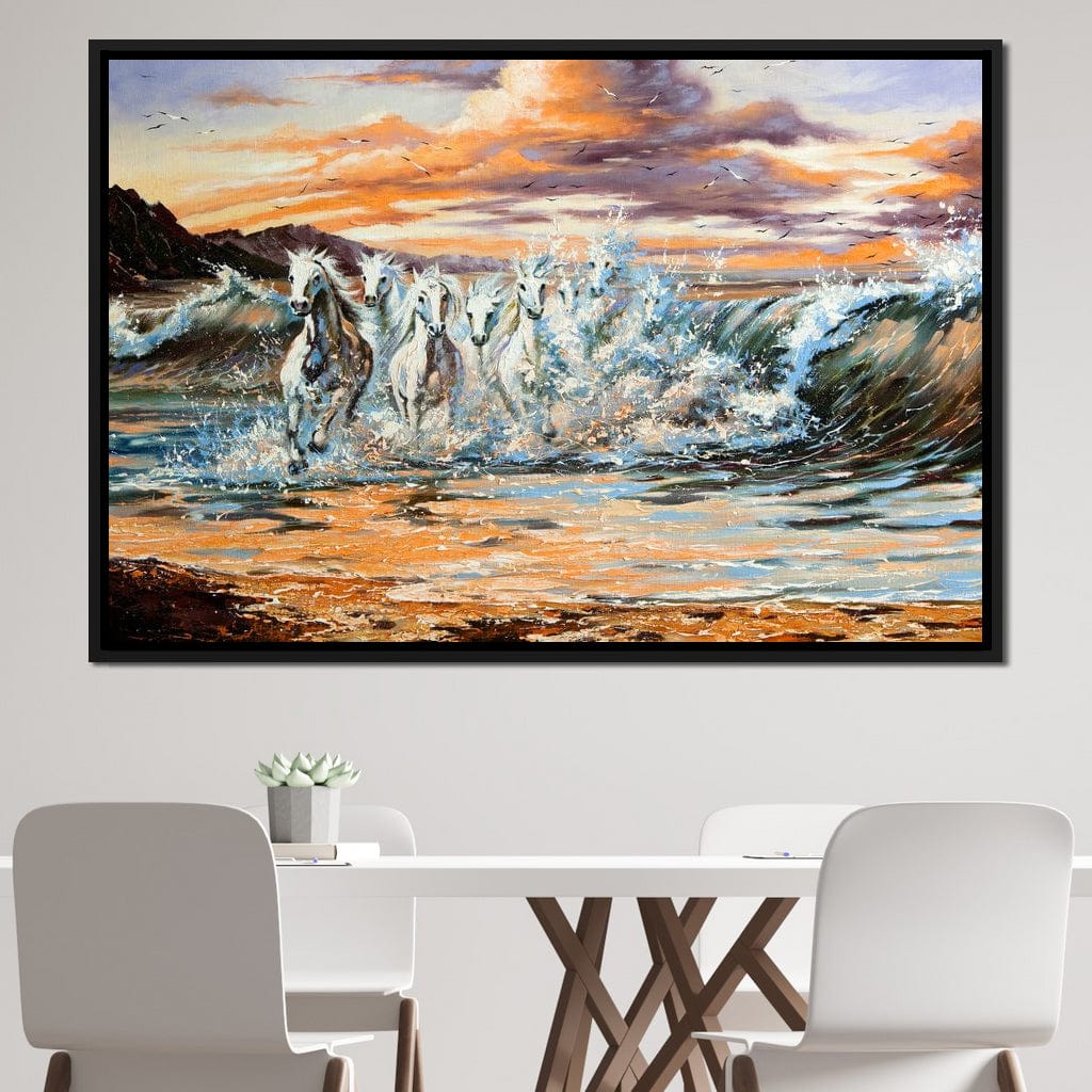 Horses Splash Canvas Wall Art