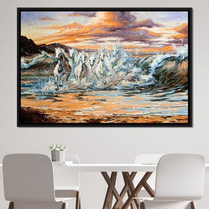 Horses Splash Canvas Wall Art