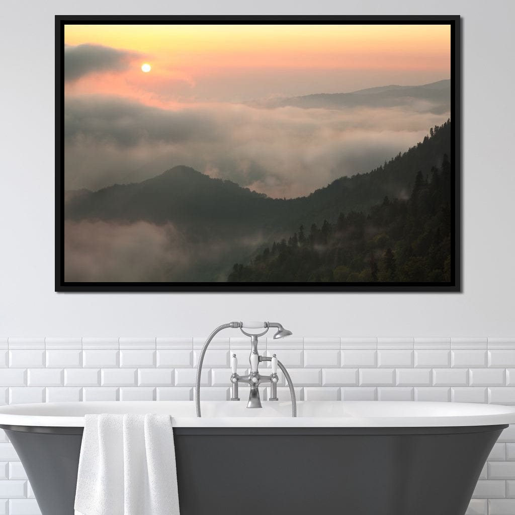 Fog over the Forest Canvas Wall Art