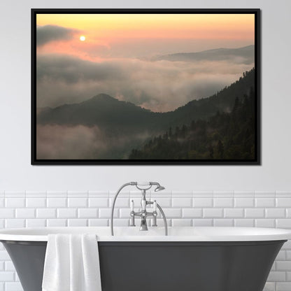 Fog over the Forest Canvas Wall Art