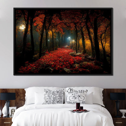 Beautiful Forest at Night Canvas Wall Art