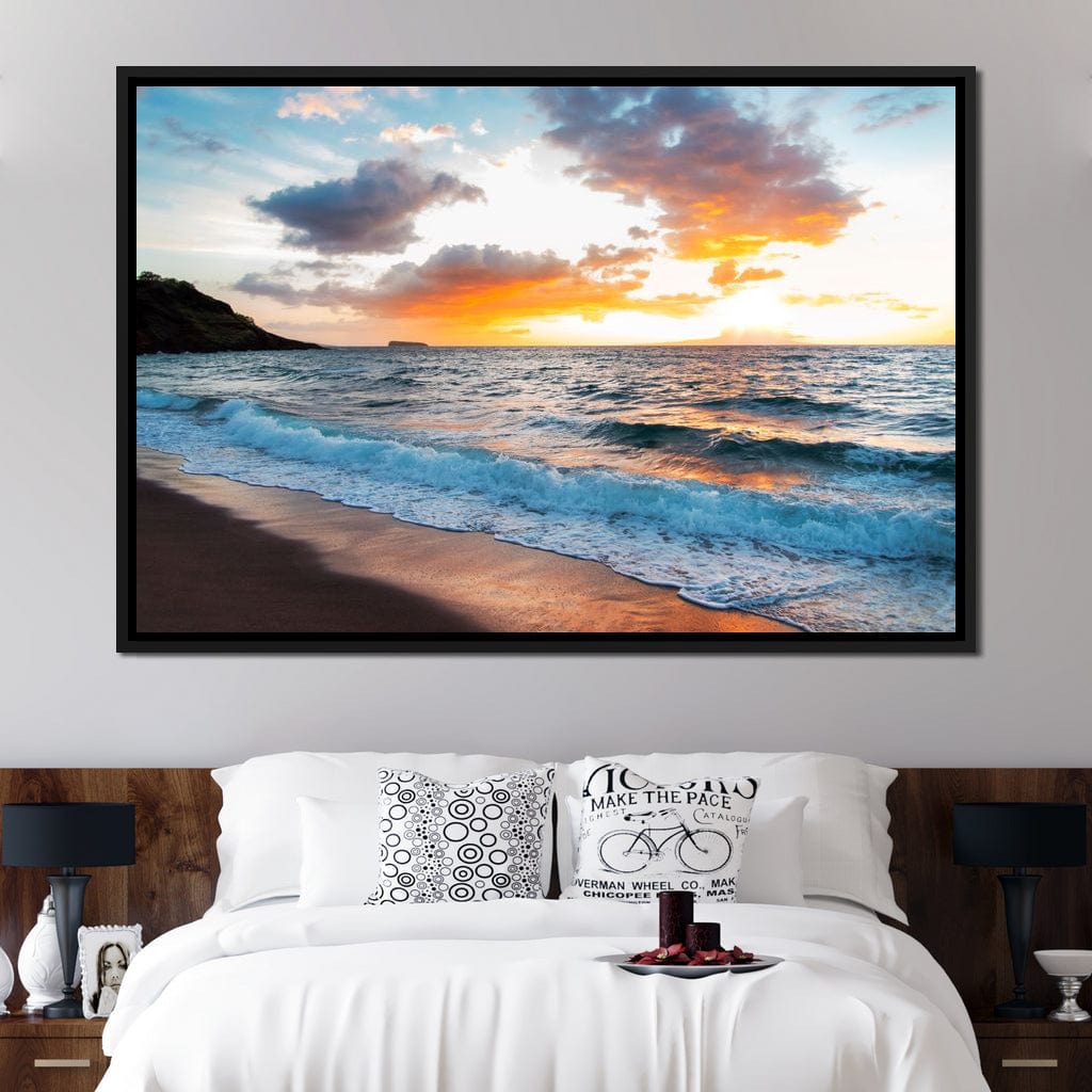 Maui Black Sand Beach Canvas Wall Art