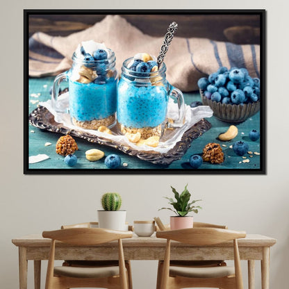 Chia Seeds & Blueberries Pudding Canvas Wall Art