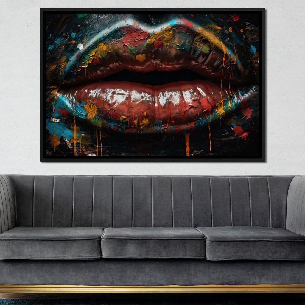 Sensual Women Lips Graffiti Canvas Wall Art