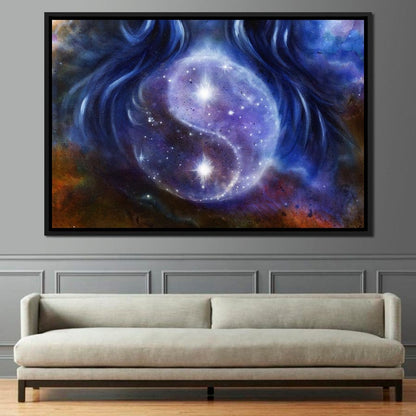 Yin Yang Stars Canvas Wall Art