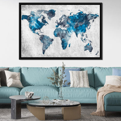 World Map 2 - Mateo Canvas Wall Art