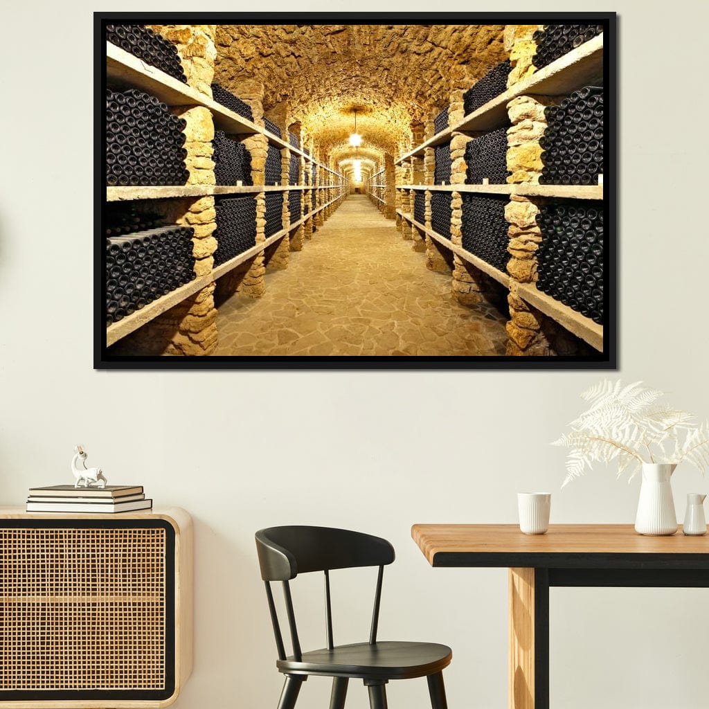 Wall of Wine Bottles Canvas Wall Art