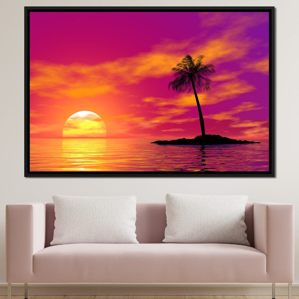 Sunset Island Canvas Wall Art