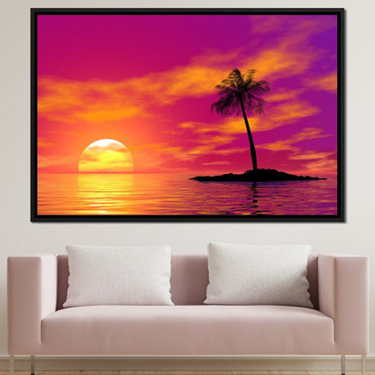 Sunset Island Canvas Wall Art