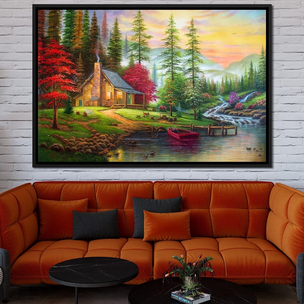 The House by the River Canvas Wall Art