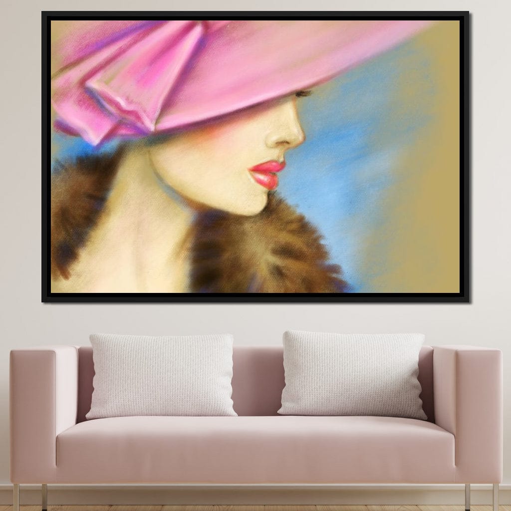 Pink Hat Fashion Canvas Wall Art