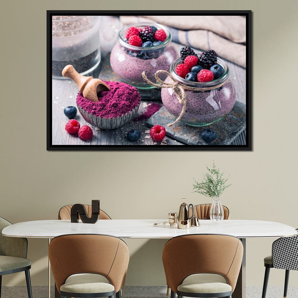 Chia Seeds & Acai Pudding Canvas Wall Art