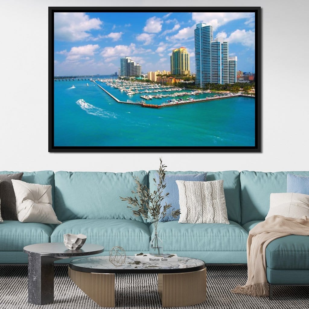 Miami Beach Skyline Canvas Wall Art