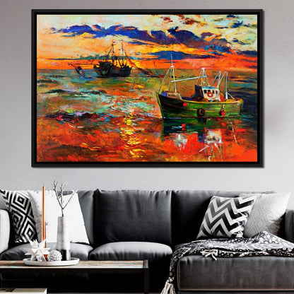 Fishing Boats Canvas Wall Art