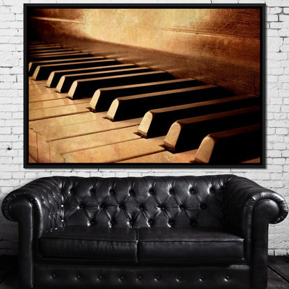 Vintage Piano Keys Canvas Wall Art