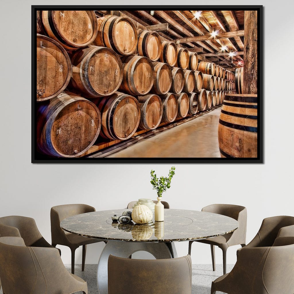 Oak Barrels Canvas Wall Art