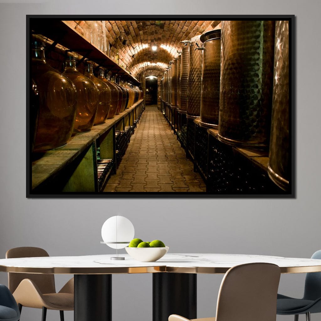 Wine Cellar Corridor Canvas Wall Art