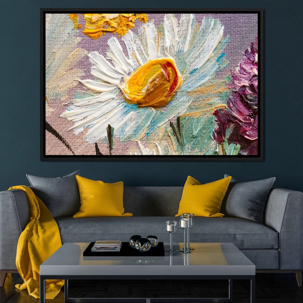 White Daisy Canvas Wall Art