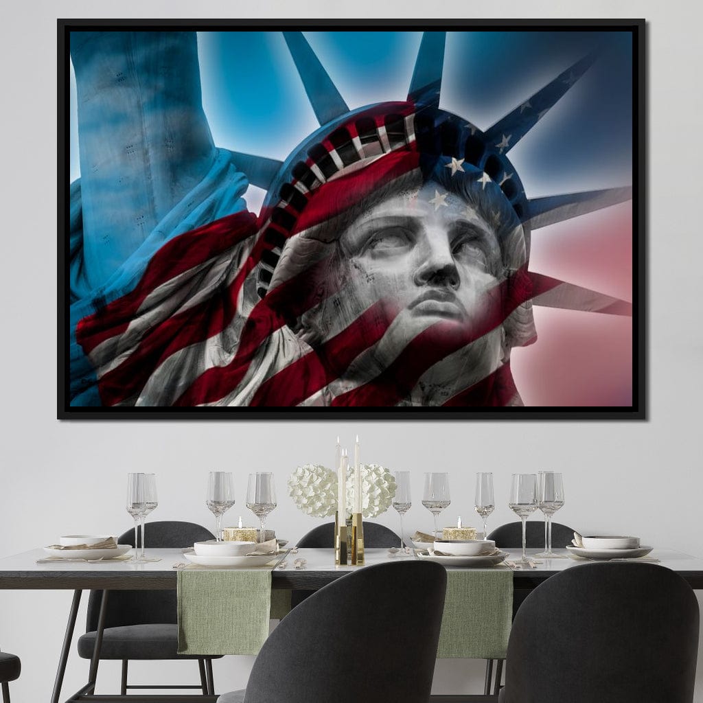 Patriotic Statue of Liberty Canvas Wall Art