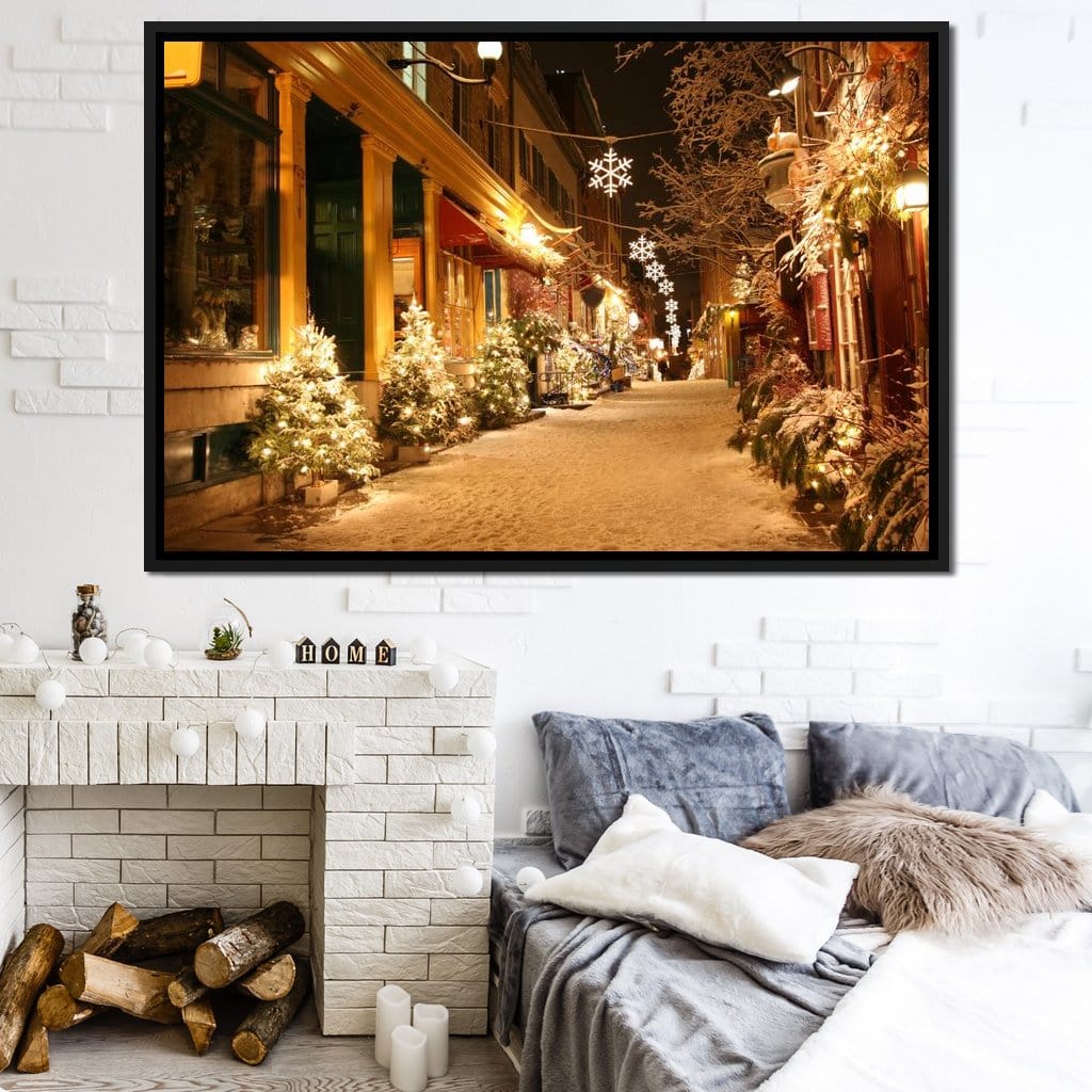 Christmas in Quebec City Canvas Wall Art