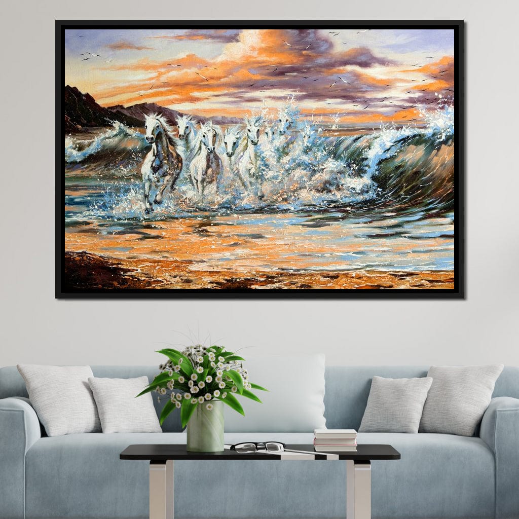 Horses Splash Canvas Wall Art