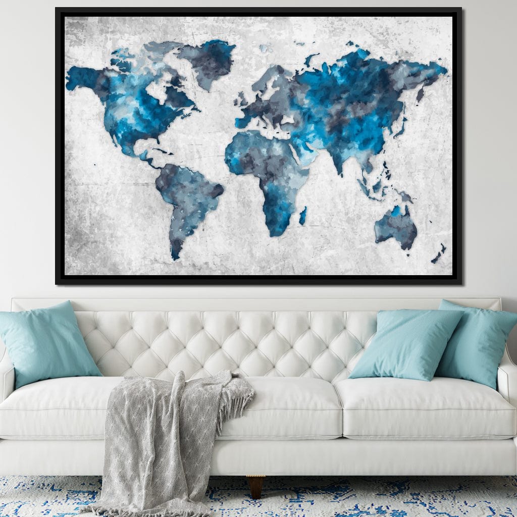 World Map 2 - Mateo Canvas Wall Art