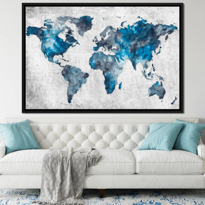World Map 2 - Mateo Canvas Wall Art