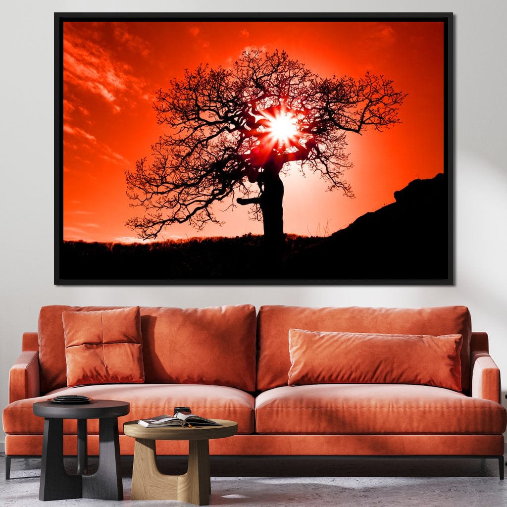 Red Dusk Canvas Wall Art
