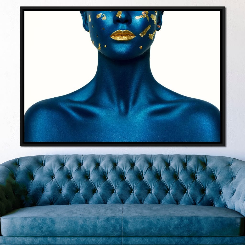 Blue Body Paint Canvas Wall Art