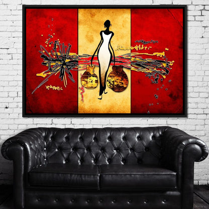 African Silhouette Canvas Wall Art