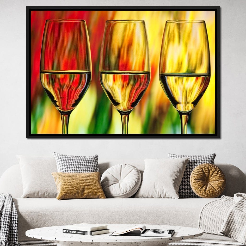 Multicolor Wine Glass Canvas Wall Art