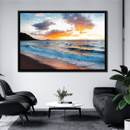 Maui Black Sand Beach Canvas Wall Art