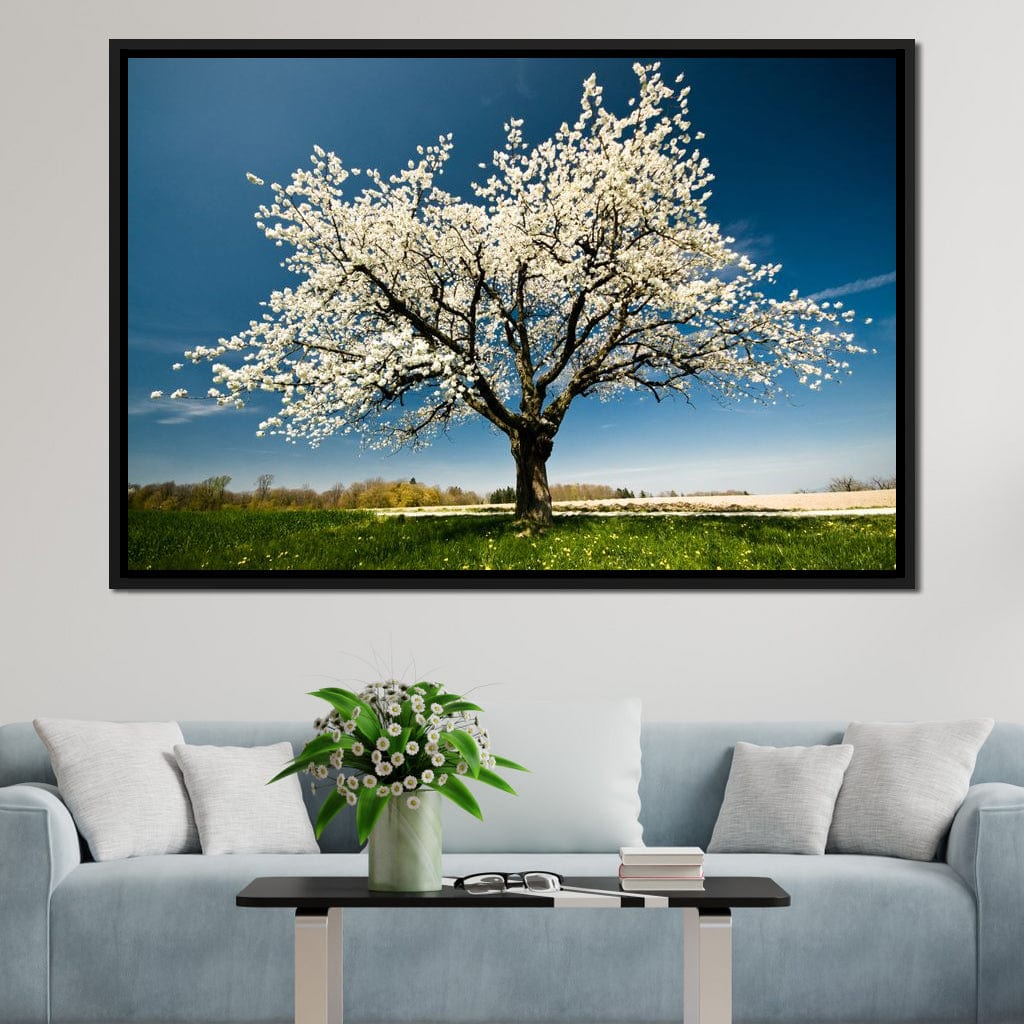 White Tree Canvas Wall Art