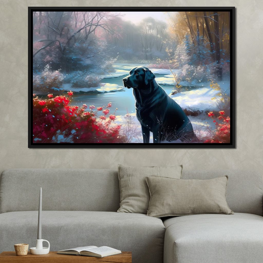 Winter Labrador Canvas Wall Art
