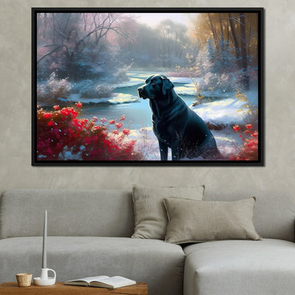 Winter Labrador Canvas Wall Art