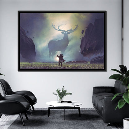 Spiritual Deer Canvas Wall Art