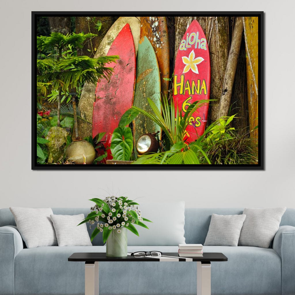 Surfboards in Hawaii Canvas Wall Art