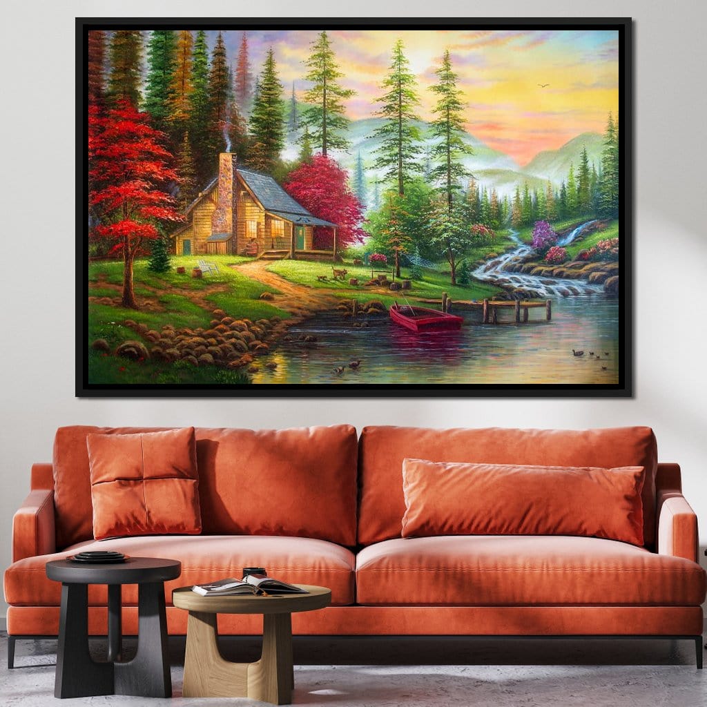 The House by the River Canvas Wall Art