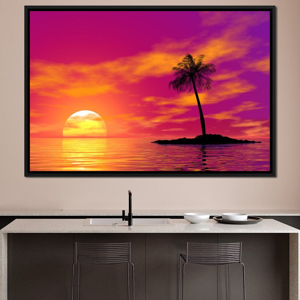 Sunset Island Canvas Wall Art