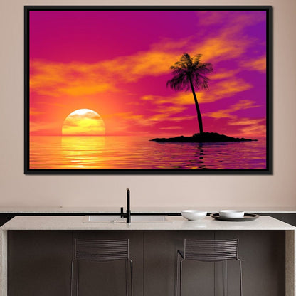 Sunset Island Canvas Wall Art
