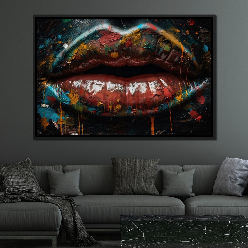 Sensual Women Lips Graffiti Canvas Wall Art