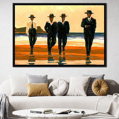 Men's On The Beach Canvas Wall Art