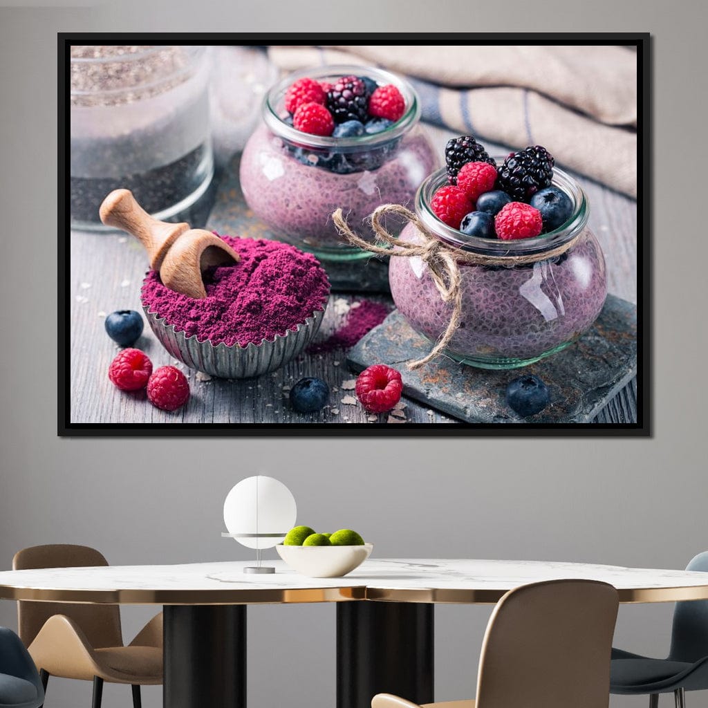Chia Seeds & Acai Pudding Canvas Wall Art