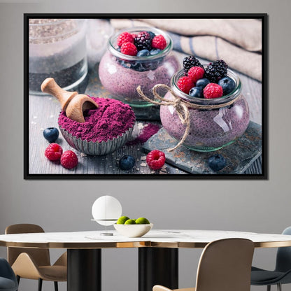 Chia Seeds & Acai Pudding Canvas Wall Art