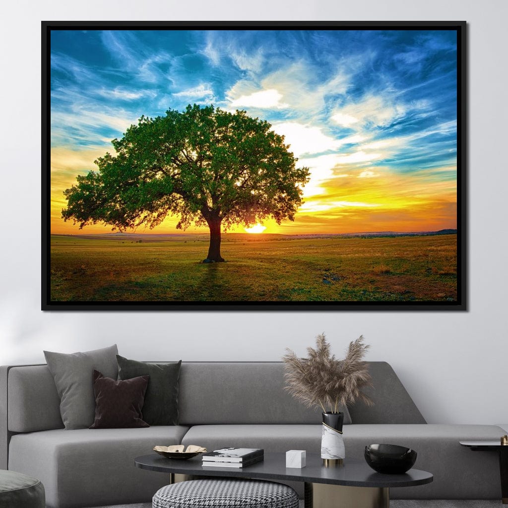 Sunrise Tree Canvas Wall Art