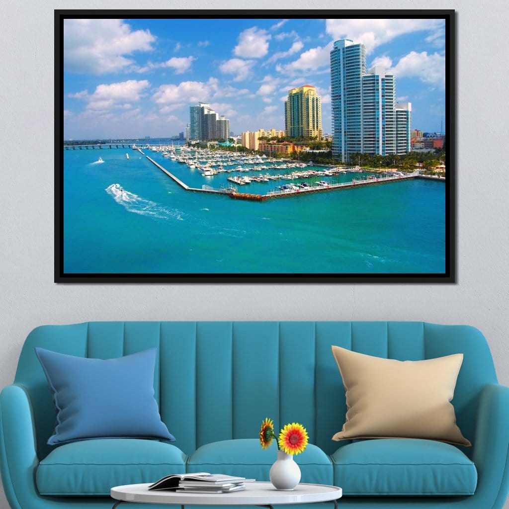 Miami Beach Skyline Canvas Wall Art