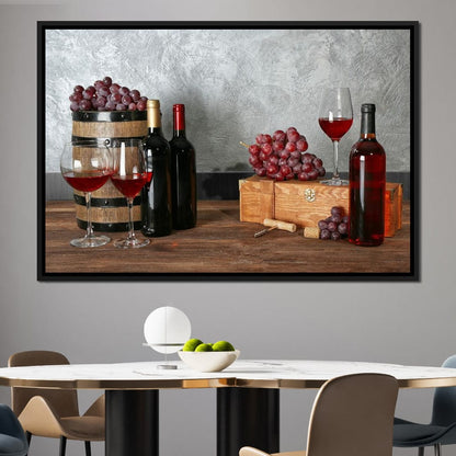 Red Wine Table Canvas Wall Art